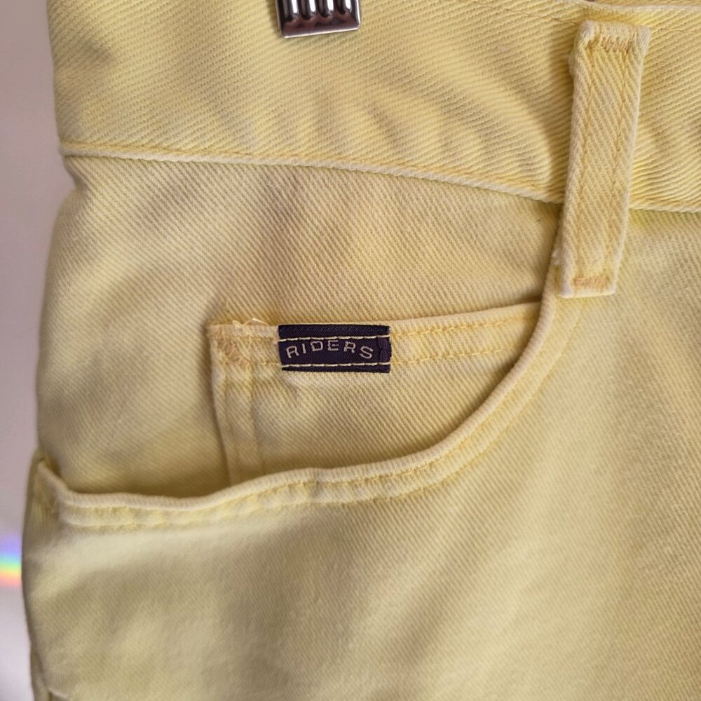 Vintage Riders Yellow Denim High Waist Mom Jean Shorts - Picture 2 of 10